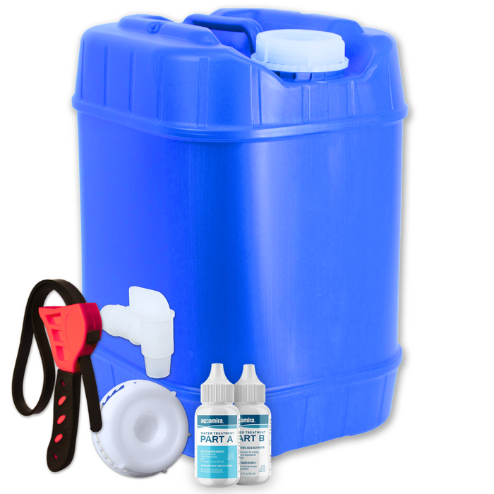 5 Gallon Mouser Tanks with Water Treatment Kit (1 Tank, 5 Gallon)