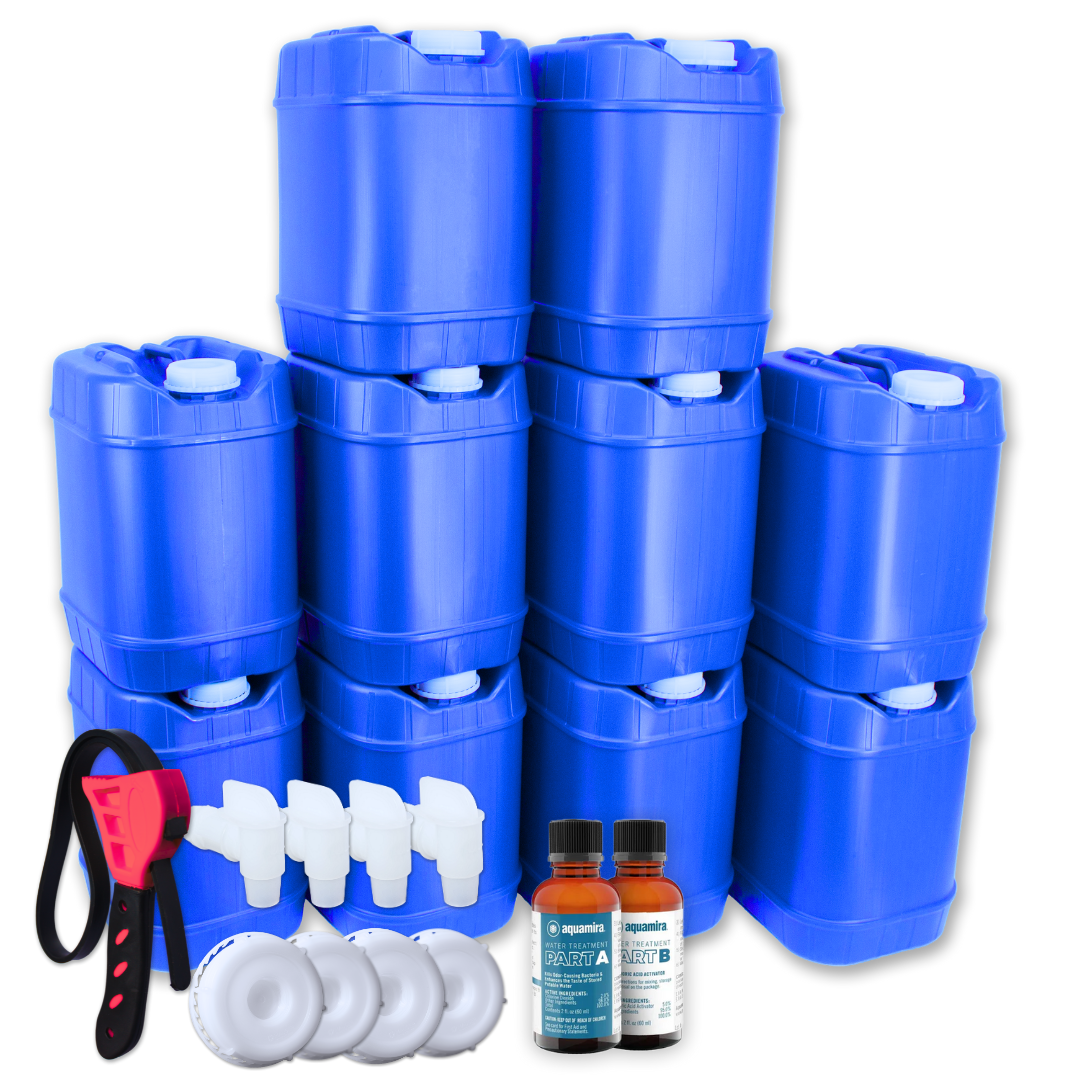 5 Gallon Mouser Tanks with Water Treatment Kit (10 Tanks, 50