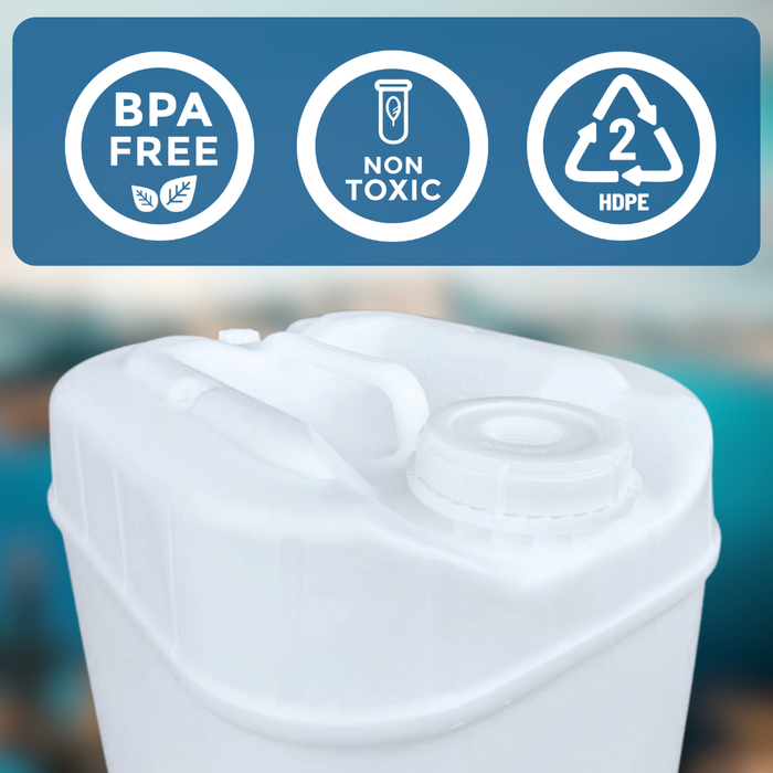 5-Gallon Stackable Water Storage Containers, 5 Gallons Tank w/2 Lids + 1 Spigot, Easy Fill, Survial Supply Emergency Water Storage for Camping and Disaster Preparedness, RV, 1 Tank, (5 Gallon)