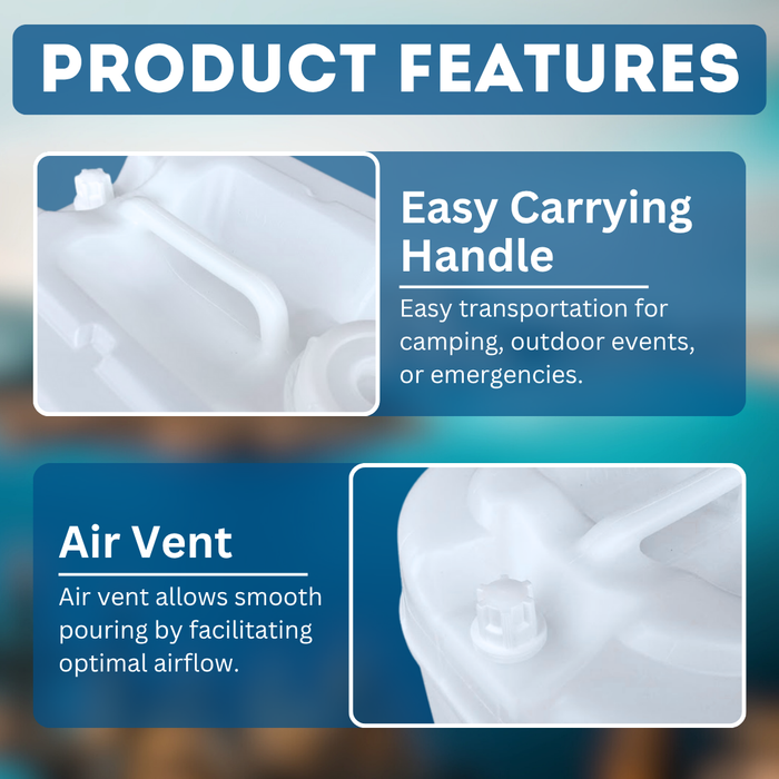 5-Gallon Stackable Water Storage Containers, 5 Gallons Tank w/2 Lids + 1 Spigot, Easy Fill, Survial Supply Emergency Water Storage for Camping and Disaster Preparedness, RV, 1 Tank, (5 Gallon)