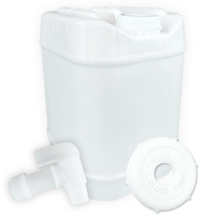 5-Gallon Stackable Water Storage Containers, 5 Gallons Tank w/2 Lids + 1 Spigot, Easy Fill, Survial Supply Emergency Water Storage for Camping and Disaster Preparedness, RV, 1 Tank, (5 Gallon)